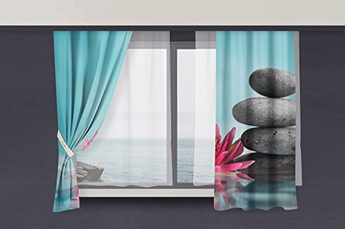 Vorhang aus flauschigem Steine Zen | verschiedene Maßnahmen 2,10 m x 1,40 m