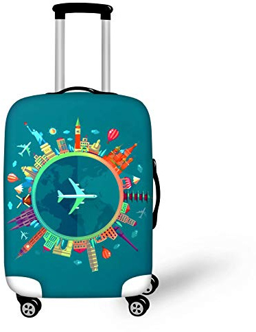 chaqlin elastisk dammtät resebagage resväska skyddande skydd världskarta vagn bagage bagage skydd fodral för bagage 45 cm x 81 cm bagage