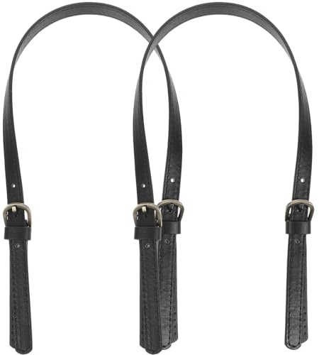Healifty Leder Taschengriffe Abnehmbare Leder Tasche Gürtel Ersatz Griff DIY Ersatz Tote Taschengriffe Handtasche Zubehör für Einkaufstasche Shopper Tote Handtasche 2 Stück (Schwarz)