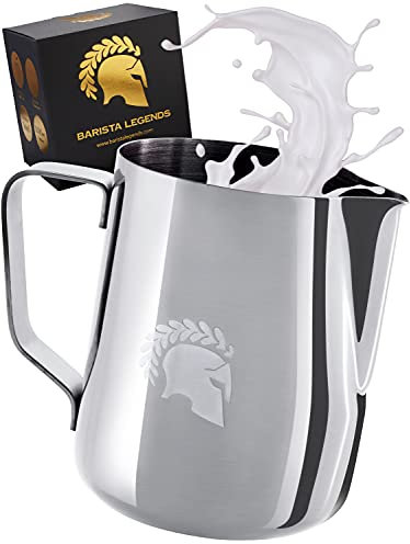 Barista Legends® Bricco latte in acciaio inox 1000ml con beccuccio speciale Latte Art - Bollitore latte lucida - Bricco latte professionale acciaio inox per baristi - Accessori per baristi…