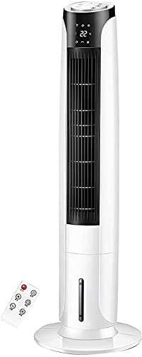 MU Enfriador de Aire Evaporativo, Ventilador de Torre Y Humidificador, Ventilador de Enfriamiento Oscilante de 42 Pulgadas con 3 Velocidades de Amplificador; 2 Modos, Tanque de Agua 4L, Temporizador