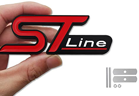 Car Metal ST Line Emblem Front Grille Body Trunk Decoration Sticker Decal (Grille)