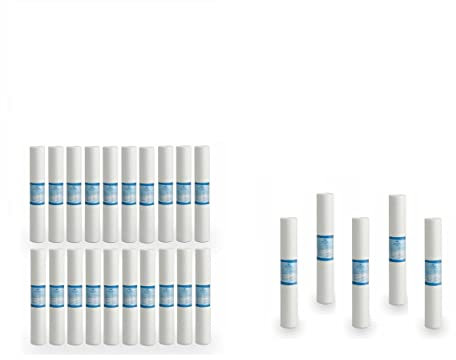 Bellerofonte Sedimentfilter Wasserfilter schmelzgeblasene 20 Zoll 25 Mikron in Polypropylen. Entfernt Sand, Rostpartikel und schwebende Verunreinigungen bis zu 25 Mikron, 20 Stücke + 5 Gratis