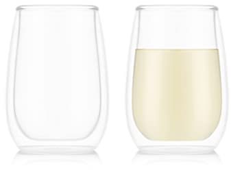Bodum SKÅL 2-teiliges Set doppelwandiger Weingläser - Riesling, 0.3 l, 10 oz