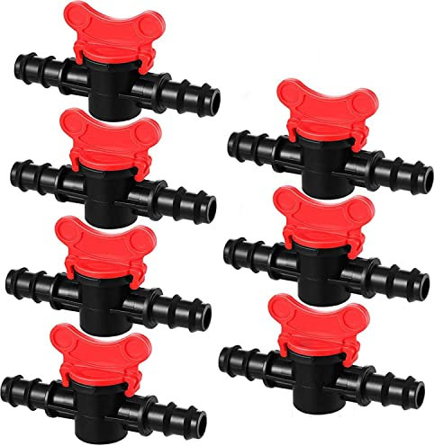 LATRAT 7 Pezzi Valvola di Commutazione di Irrigazione, Rubinetto di Arresto Raccordo in Plastica, Plastica Rubinetto Da Giardino per il Controllo della Valvola Acqua Giardino Esterno(16mm)