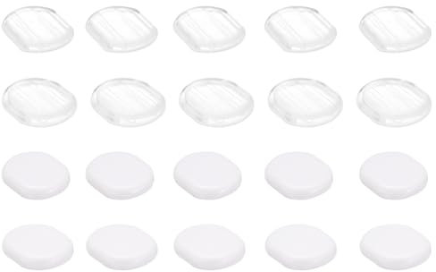 sourcing map Pendientes Almohadillas, 64 Uds 2 Tamaños - Silicona Enganchar Pendientes Respladar, Confortable Clip- On Pendientes Cojines (Transparente+Blanco)