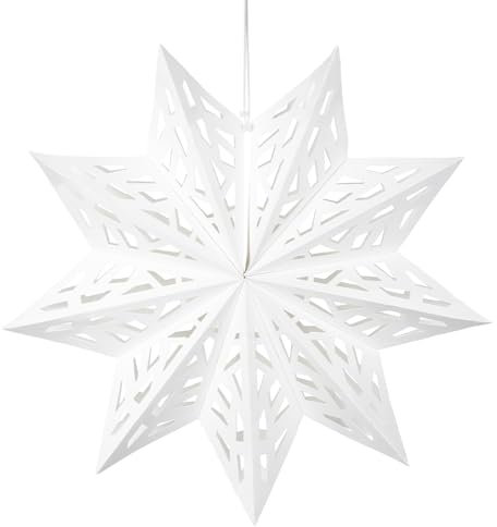 Étoile en papier ajourée blanche 50 cm 3D