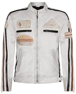 Infinity Leather Herren Motorradjacke aus Echtem Rennen Nappaleder