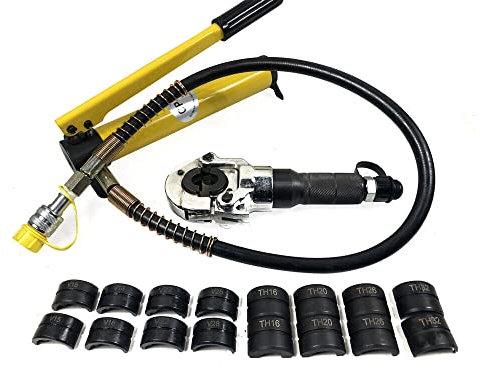 Pince à sertir hydraulique 6T Profil V Pince à sertir hydraulique Presse radiale Tube en cuivre + tuyau 1 m