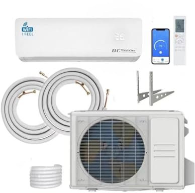 12000 BTU Air Conditioner Wall Split Wi Fi 5 In 1 Air Cooler Heater Dehumidifier Air Purifier Fan With Heat Pump Remote Control 3.4 kW A++ Rating 2 Pipes and Installation Kit Included New