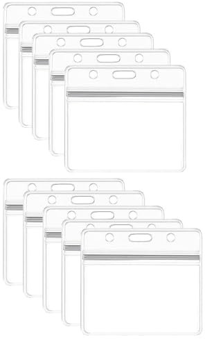10 Stück Kartenhüllen, Transparente Wasserdicht Ausweiskarte Schutzhülle Namenschilder Kartenhalter mit Lanyards verwendet werden für Ausweise Karten Schule