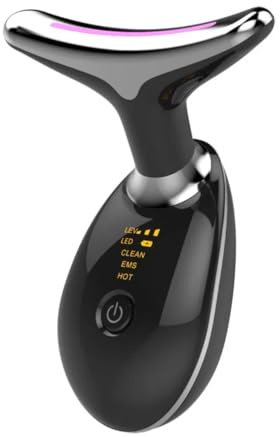 Dolphin 7 in 1 Face massager, Anti-Wrinkle Face Device with 3 Modes for Skin & Neck Tightening and Lifting, Facial Massage Face Toning Firming for Women (Black)