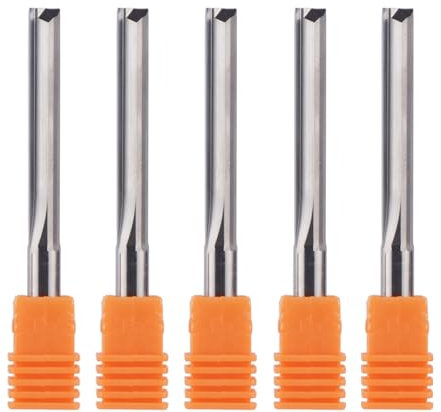 5 Stück CNC-Gerade Fräser 3,175 mm 4 mm 6 mm 8 mm Schaft 2 Nuten Wolframkarbid-Schaftfräser Gerader Schlitzfräser for Holz, Sperrholz, MDF, Acryl(Size:5pc-ST2F-D4.0-L28)
