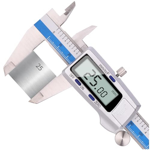 Digital Messschieber, Edelstahl Schieblehre Messwerkzeuge 150mm/6-Zoll Staubdicht Schutzdesign, Schublehren LCD Display für Haushalt und Industrie Messung Messlehre