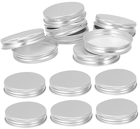 Bouchons de Bouteille en Aluminium Argentés 50 Pièces, Étanches | Couvercles de Remplacement Légers, Résistants à Déformation, pour Bouteilles et Bocaux Domestiques, Usage Quotidien