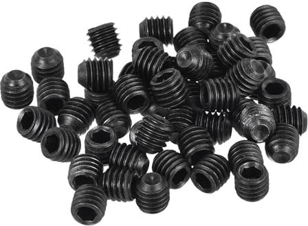 sourcing map Innensechskantschrauben, 50 Stück, M6 x 6 mm, metrisch, Karbonstahl, Innensechskant, Gewindestift, für die Reparatur von kompakten Instrumenten, Maschinen und Geräten (schwarz)