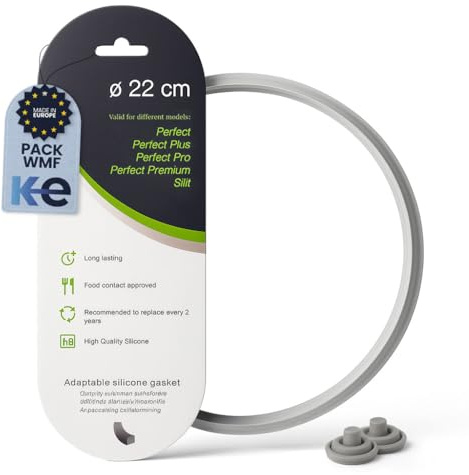 Anakel Home Confezione di guarnizione per pentola Ø22 cm e set di 2 guarnizioni indicatori di pressione compatibili con pentola Express WMF Perfect Plus | Ricambio adattabile, silicone