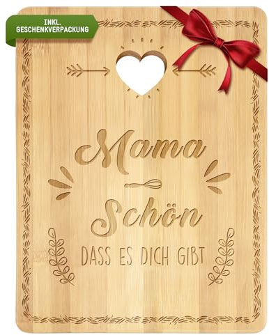 Mama Geschenk, Bambus Schneidebrett Geschenke für Mama zum Weihnachten Geburtstag Muttertag, Weihnachtsgeschenke Küchengeschenke für Mütter von Tochter Sohn, Schneidebrett Holz, Küchenbrett, Brotbrett