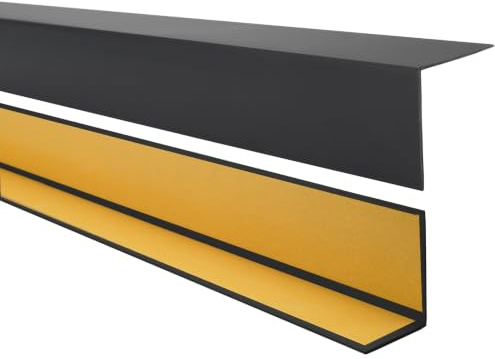 Quest Winkelprofil PVC 50x20 mm selbstklebend - Schwarz, 200 cm | Wandeckenschutz aus robustem PVC, für Küche, Bad, Flur & Büro, schützt Ecken vor Stößen & Abrieb, leicht zuschneidbar