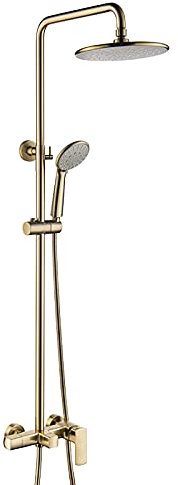 GLJTUO Ensemble De Douche Système De Douche avec Bec De Baignoire Mitigeur De Douche À Effet Pluie Ensemble Combiné De Douche avec Pomme De Douche À Effet Pluie Ronde De 8 Po Ense,