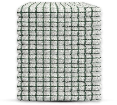 Beddings Direct Tea Towels - 46x65cm Cotton Kitchen Towels Pack of 10 - Absorbent & Lint Free - Durable Dish Cloth