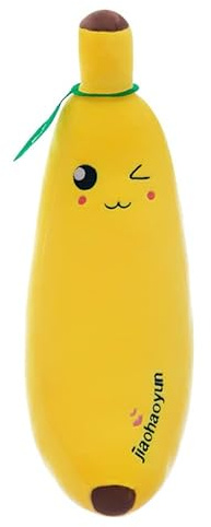 champracer Coussin en peluche banane - Coussin en peluche - Jouet - Cadeau - Pour jouer et se blottir - Pour enfants, filles et garçons (35 cm, clin d'œil)