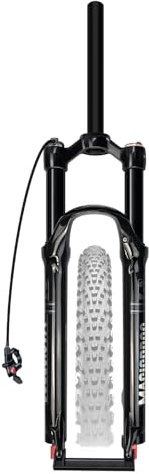 HZXQCVB Mountainbike-Federgabel 26/27,5/29 Zoll Doppelte Luftkammer Fahrrad-Vorderradgabel Mit Rebound-Einstellung 100mm Federweg 1-1/8'' Gerades Rohr Ferngesteuertes Lockout(Black,27.5'')