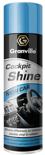 Granville Cockpit Shine Gloss – New Car 500ml | Silicone-Based Car Interior & Exterior Cleaner Dashboard, Trim & Tyre Protector | Multi-Purpose Anti-Static Finish | Restores Shine Car Cleaner