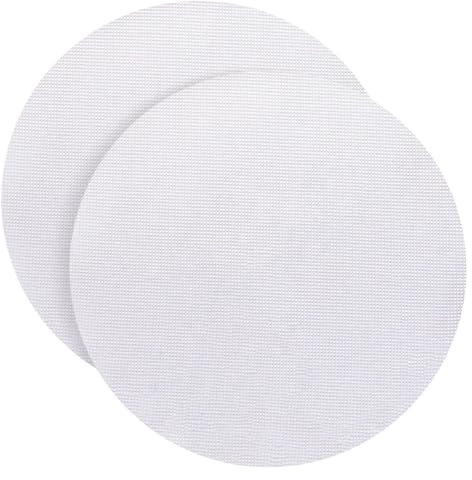 LKXHarleya 2PCS Reusable Round Bamboo Steamer Liner Pad, 20cm Silicone Steamer Baking Mesh Mat for Home Kitchen Cooking, White
