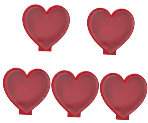 JOINPAYA 5pcs Plastic Piggy Bank Heart Shape Decorative Savings Jar for Boys and Girls Coin Storage Box