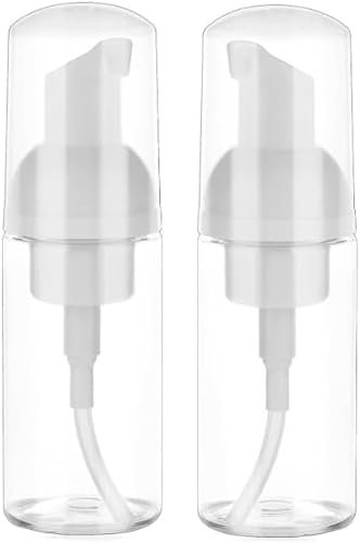 2Pcs Transparent Foam Pump Bottle Travel Small Size Mousse Foam Dispenser Mini Empty Clear Plastic Foaming Soap Dispenser Refillable Pump Containers for Skin Care 50 ml Convenient to Carry,Accessories