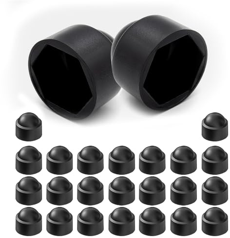 M8 Tapa Hexagonal, 25 Piezas Tapones de Tuerca para Tornillos, Protectora Hexagonal Redonda, Tapa de Plástico para Tornillos y Tuercas, Negro