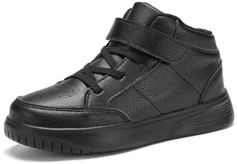 RTOUNT Kids Trainers Boys Girls High Top Tennis Sneakers Adjustable Strap | Lightweight Soft Playing Gym Walking Jogging Travelling Toddler Little Child Big Child