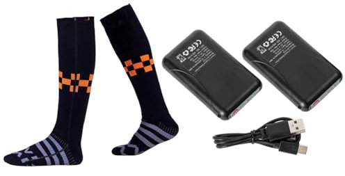 GETBSTOOP Electric Heated Socks Electric Heating Socks Washable Skiing Sock with Built-in Heating Panels Warm Winter Socks for Fishing Cycling