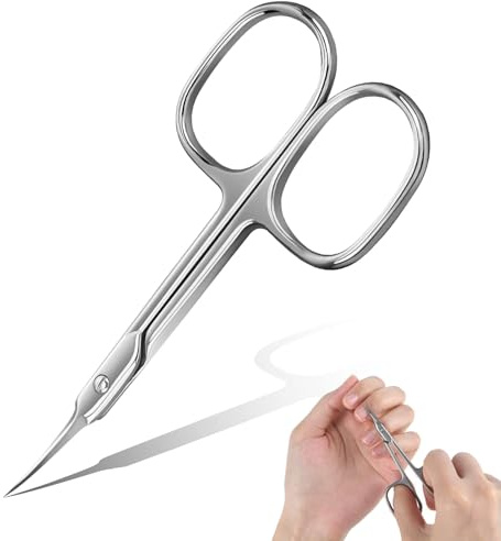 Nagelhautschere Extra Fein,Hautschere,Cuticle Scissors,Cuticle Cutter,Professionelle Nagelhautschere Mit Gebogener Spitze Zum Präzisen Kürzen Entfernen Von Nagelhaut,Augenbrauen Und Wimpern