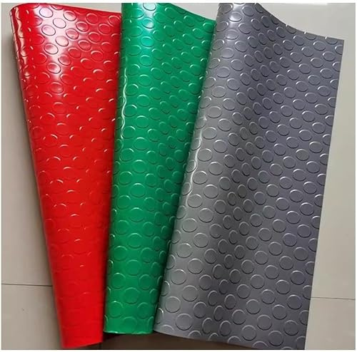 Tapete de Vinilo para Garaje, tapete antifatiga para Cocina, Resistente y cortable, para Garaje, Gimnasio, Exterior, Restaurante y Bar - Rojo, 1 x 1 m