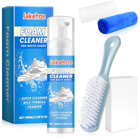 flintronic Sneaker Reinigungsset, 100ML Sneaker Reiniger mit Bürste, Handtuch, zur Schuh-Reinigung und effektiven Fleckenentfernung, zum Entfernen von Flecken und Schmutz, für Leder, Strick, Segeltuch