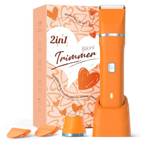 Depilación facial para mujer, resistente al agua, 2 en 1, recargable, recortadora facial de cejas y recortadora de bikini para mujeres, maquinilla de afeitar eléctrica sin dolor para labios, brazos