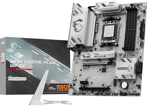 MSI B850 Gaming Plus WIFI6E Motherboard, ATX - Supports AMD Ryzen 9000/8000 / 7000 Processors, AM5 - DDR5 Memory Boost 8200+ MT/s (OC), PCIe 4.0 x16, M.2 Gen5, Wi-Fi 6E, 2.5G LAN
