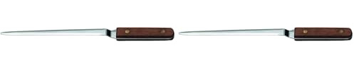 Wedo 147554 Brieföffner (mit Holzgriff, gebogene Klinge (aus verchromtem Edelstahl, 25 cm) silber (Packung mit 2)