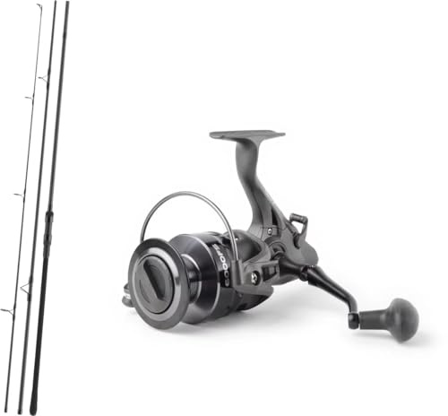 Karpfencombo Ansitzcombo Angelset Combo Daiwa Black Widow XT Carp 3.60m 3.0lbs 3-teilig + Dam Rolle Quick 2 FS 6000 Freilaufrolle Karpfenrolle Ansitzrolle Karpfenruten-Set, Starke Drillperformance