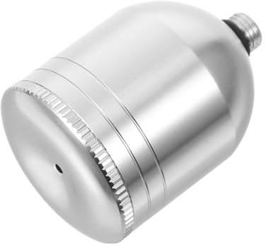 SKISUNO Airbrush Topf 10ml Silber aus Metall, 1 Stück Ersatzbehälter | Nachfüllbar und Tragbar, für Professionelle Malprojekte und Unterrichtsräume, Verhindert Farbverstopfung