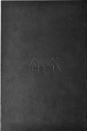 Rhodia RHODIA cf-rdhc16bk Notepad with Cover, Hard Cover, No. 16 (A5), Black (Block Rodia No.16, Orange/80 Sheets, 0.2 inch (5 mm) Grids)