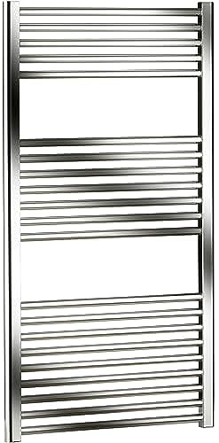 ERCOS Radiateur sèche-serviettes Radiateur sèche-serviettes 1120x600 MM Radiateur de salle de bains chromé, raccords 1/2 Livré avec kit de montage