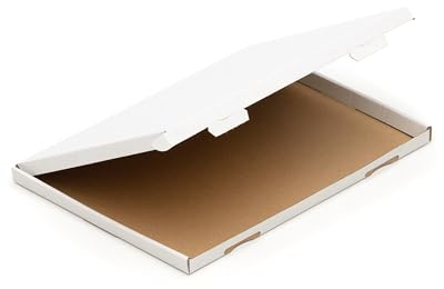 KK Verpackungen Großbriefkartons 350 x 250 x 20 mm Weiß DIN A4+ B4 (Innenmaß 350 x 250 x 20 mm) | 100 Stück, Versandkartons Faltschachteln Großbrief Post-Kartons für Warensendungen Büchersendungen