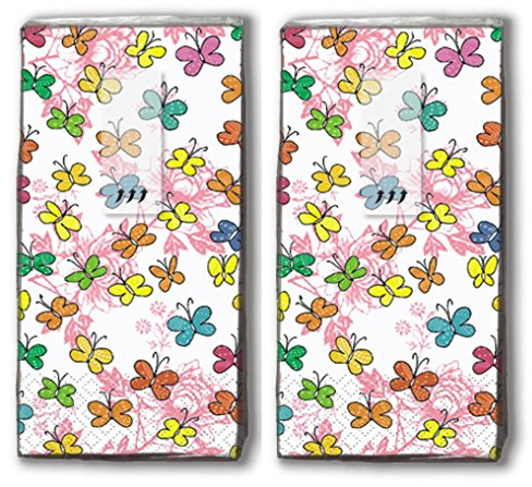 20 Taschentücher (2x 10) Farbenfrohe Schmetterlinge/Frühling/Motivtaschentücher