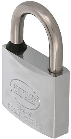 Amig - 17837 Lucchetto in acciaio inox - consigliato per uso marittimo modello 60 | Ottone nichelato con arco in acciaio trattato | Larghezza: 50 mm