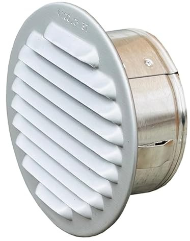 Trobak Lüftungsgitter Aluminium eloxiert mit Stutzen, DN 75-80 mm