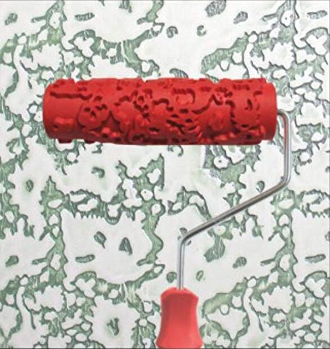 BUUEERR 7 DIY Patterned Paint Roller Decorative Rubber Roller Decorative Art Roller Texture Roller with Plastic Handle - More Than 300 Patterns (Pattern AE3)
