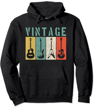 Gitarre Vintage Retro Musiker Gitarrist Geschenk Pullover Hoodie